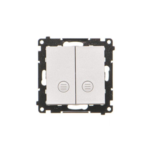 Łącznik schodowy podwójny z podświetleniem bez piktogramu Simon 55 TW6/2L2.01/X/143 Kontakt-Simon aluminium mat