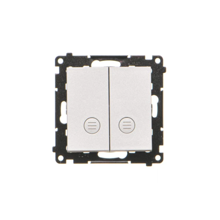Łącznik schodowy podwójny z podświetleniem bez piktogramu Simon 55 TW6/2L2.01/X/143 Kontakt-Simon aluminium mat