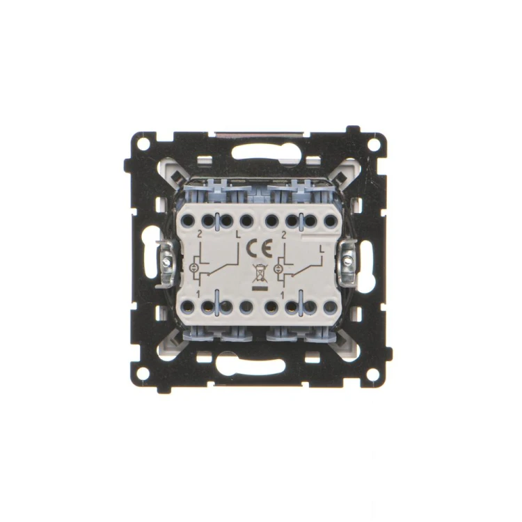 Łącznik schodowy podwójny z podświetleniem bez piktogramu Simon 55 TW6/2L2.01/X/143 Kontakt-Simon aluminium mat