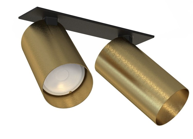 Lampa sufitowa listwa szyna podtynkowa 17 cm MONO SURFACE II SOLID BRASS 7745 NOWODVORSKI Lighting 2x GU10 Spot oświetleniowa nowoczesna sufitowa mosiądz metal złoty czarny złota nawierzchniowa jak szynoprzewód do regipsu Inspiracje Premium