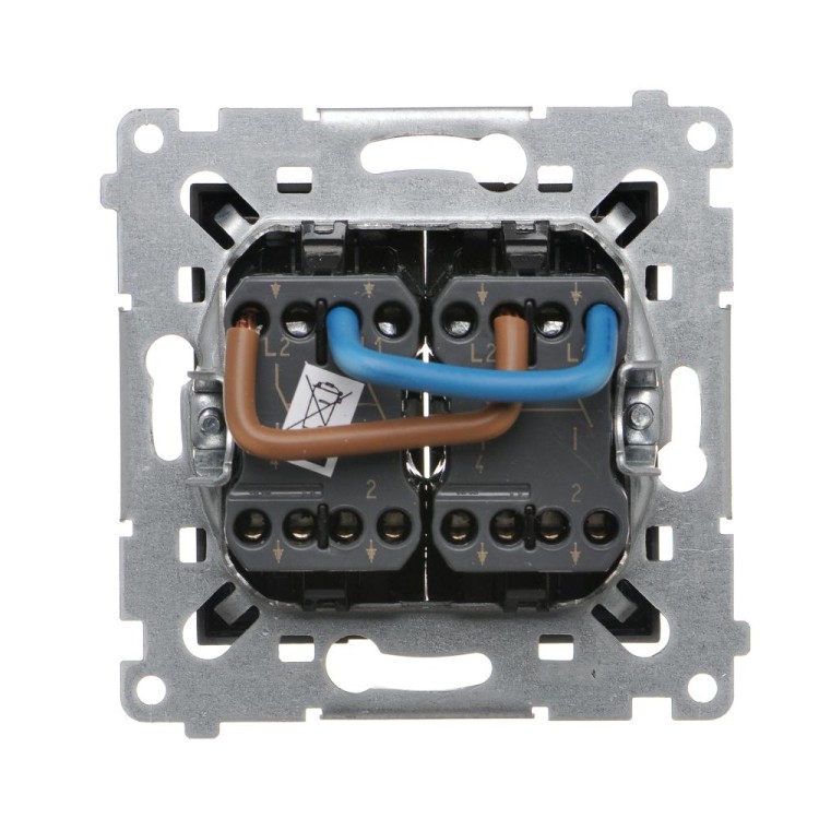 Łącznik dwubiegunowy podwójny Simon 54 DW22A.01/46 Kontakt-Simon brąz mat, metalizowany