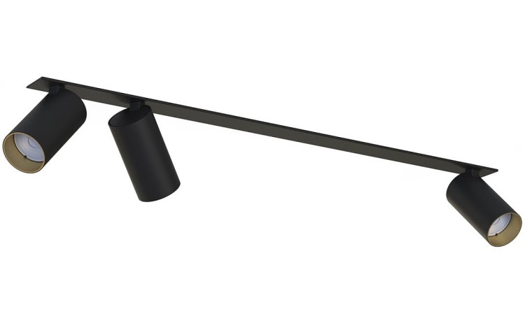 Lampa sufitowa listwa szyna podtynkowa 70cm MONO SURFACE III BLACK/GOLD 7691 NOWODVORSKI Lighting 3x GU10 Spot oświetleniowa nowoczesna sufitowa metal czarno-złota czarna nawierzchniowa jak szynoprzewód do regipsu Inspiracje Premium