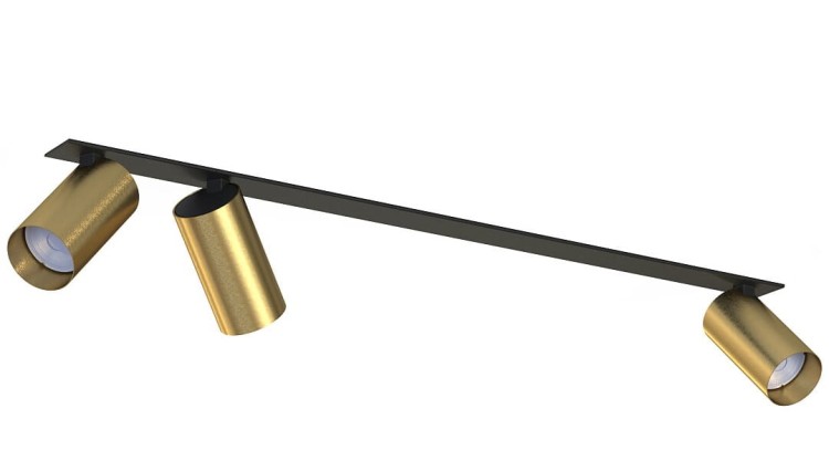 Lampa sufitowa listwa szyna podtynkowa 70cm MONO SURFACE III SOLID BRASS 7746 NOWODVORSKI Lighting 3x GU10 Spot oświetleniowa nowoczesna sufitowa mosiądz metal złoto czarny złota nawierzchniowa jak szynoprzewód do regipsu Inspiracje Premium