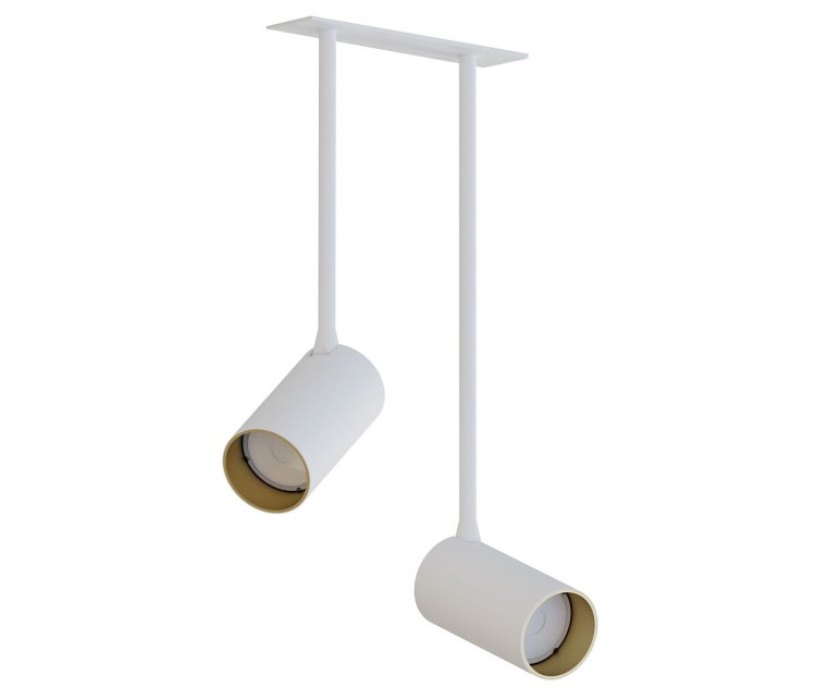 Lampa sufitowa listwa szyna podtynkowa 17cm MONO SURFACE LONG II WHITE/GOLD 7678 NOWODVORSKI Lighting 2x GU10 Spot oświetleniowa nowoczesna sufitowa zwis metal biało-złota biała nawierzchniowa jak szynoprzewód do regipsu Inspiracje Premium