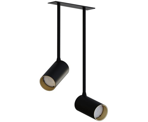Lampa sufitowa listwa szyna podtynkowa 17cm MONO SURFACE LONG II BLACK/GOLD 7682 NOWODVORSKI Lighting 2x GU10 Spot oświetleniowa nowoczesna sufitowa zwis metal czarno-złota czarna nawierzchniowa jak szynoprzewód do regipsu Inspiracje Premium