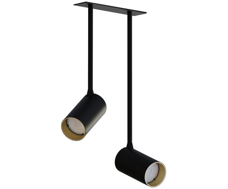 Lampa sufitowa listwa szyna podtynkowa 17cm MONO SURFACE LONG II BLACK/GOLD 7682 NOWODVORSKI Lighting 2x GU10 Spot oświetleniowa nowoczesna sufitowa zwis metal czarno-złota czarna nawierzchniowa jak szynoprzewód do regipsu Inspiracje Premium