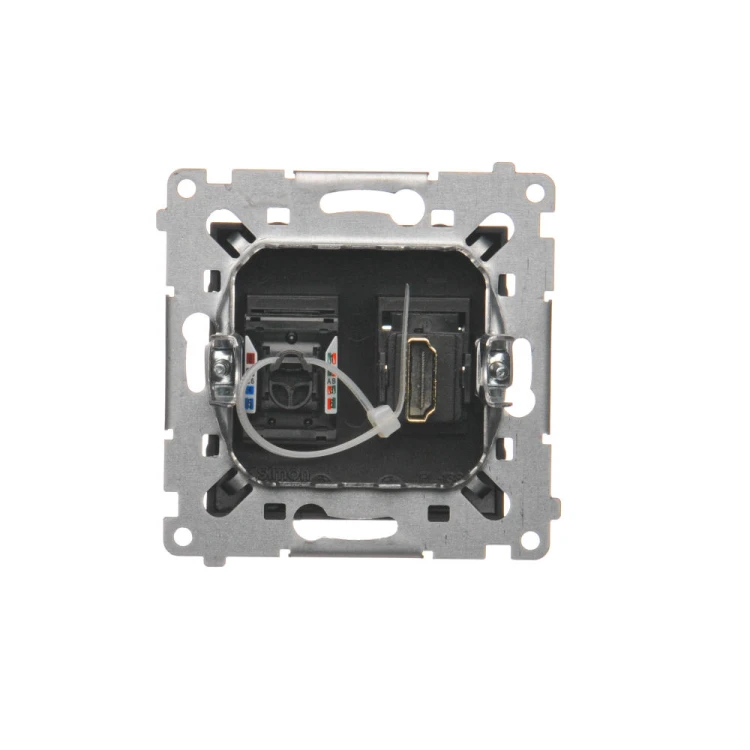 Gniazdo HDMI + komputerowe RJ45 kat.6. Simon 54 DGHRJ45.01/49 Kontakt-Simon czarny mat