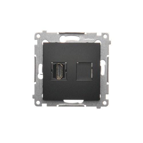 Gniazdo HDMI pojedyncze Simon 54 DGHDMI.01/49 Kontakt-Simon czarny mat