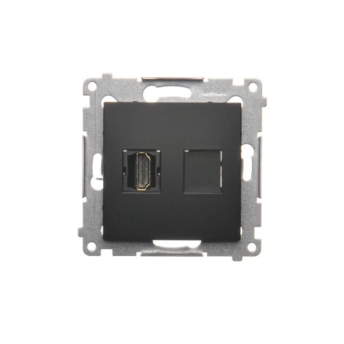 Gniazdo HDMI pojedyncze Simon 54 DGHDMI.01/49 Kontakt-Simon czarny mat