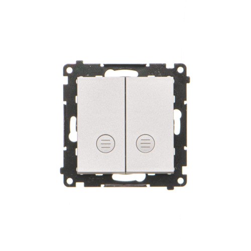 Przycisk podwójny zwierny z podświetleniem Simon 55 TP2L2.01/143 Kontakt-Simon aluminium mat