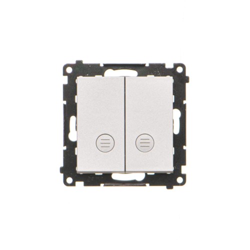 Przycisk podwójny zwierny z podświetleniem Simon 55 TP2L2.01/143 Kontakt-Simon aluminium mat