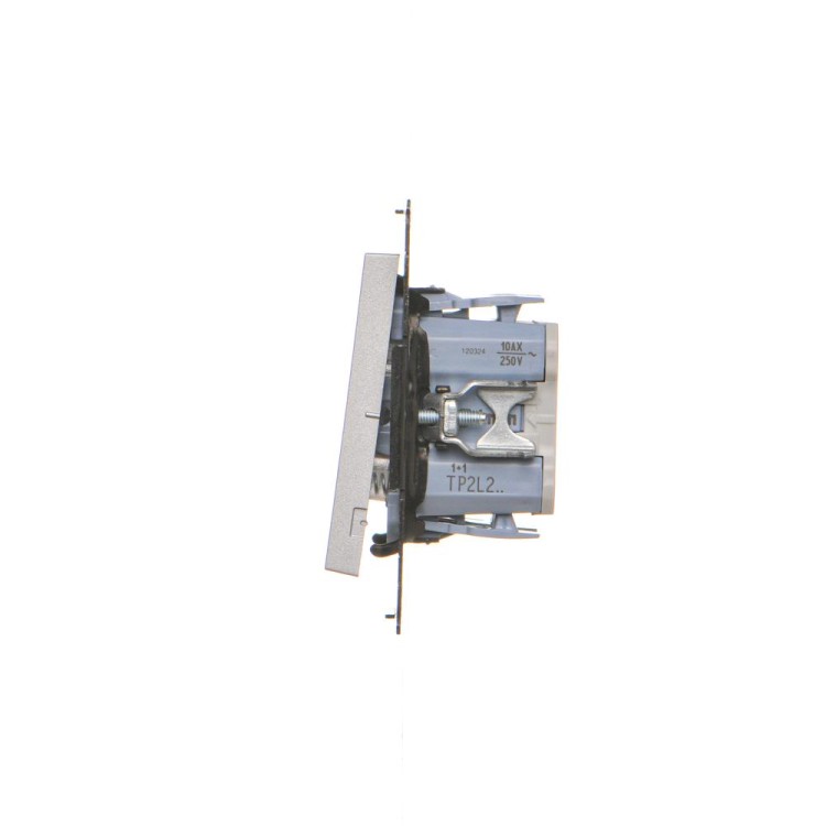 Przycisk podwójny zwierny z podświetleniem Simon 55 TP2L2.01/143 Kontakt-Simon aluminium mat