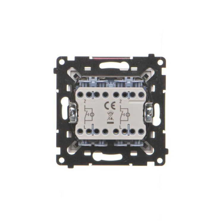 Przycisk podwójny zwierny z podświetleniem Simon 55 TP2L2.01/143 Kontakt-Simon aluminium mat