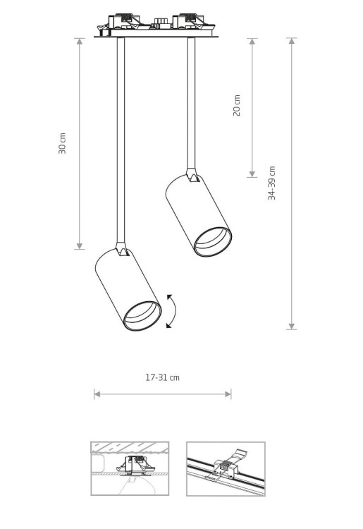 Lampa sufitowa listwa szyna podtynkowa 17cm MONO SURFACE LONG II SOLID BRASS 7743 NOWODVORSKI Lighting 2xGU10 Spot oświetleniowa nowoczesna sufitowa zwis mosiądz metal złoto-czarna złota nawierzchniowa jak szynoprzewód do regipsu Inspiracje Premium