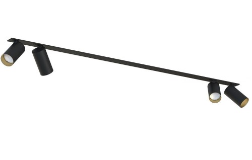 Lampa sufitowa listwa szyna podtynkowa 118cm MONO SURFACE IV BLACK/GOLD 7692 NOWODVORSKI Lighting 4x GU10 Spot oświetleniowa nowoczesna sufitowa metal czarno-złota czarna nawierzchniowa jak szynoprzewód do regipsu Inspiracje Premium