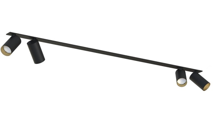 Lampa sufitowa listwa szyna podtynkowa 118cm MONO SURFACE IV BLACK/GOLD 7692 NOWODVORSKI Lighting 4x GU10 Spot oświetleniowa nowoczesna sufitowa metal czarno-złota czarna nawierzchniowa jak szynoprzewód do regipsu Inspiracje Premium