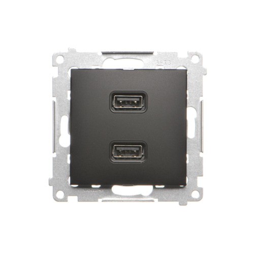 Ładowarka USB podwójna Simon 54 DC2USB.01/49 Kontakt-Simon czarny mat