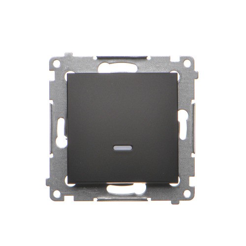 Łącznik jednobiegunowy z podświetleniem LED Simon 54 DW1L.01/49 Kontakt-Simon czarny mat