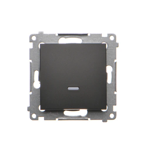 Łącznik jednobiegunowy z podświetleniem LED Simon 54 DW1L.01/49 Kontakt-Simon czarny mat