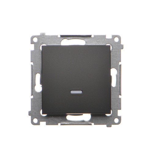 Łącznik jednobiegunowy z podświetleniem LED Simon 54 DW1L.01/49 Kontakt-Simon czarny mat
