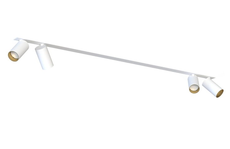 Lampa sufitowa listwa szyna podtynkowa 118cm MONO SURFACE IV WHITE/GOLD 7686 NOWODVORSKI Lighting 4x GU10 Spot oświetleniowa nowoczesna sufitowa ścienna metal biało-złota biała nawierzchniowa jak szynoprzewód do regipsu Inspiracje Premium