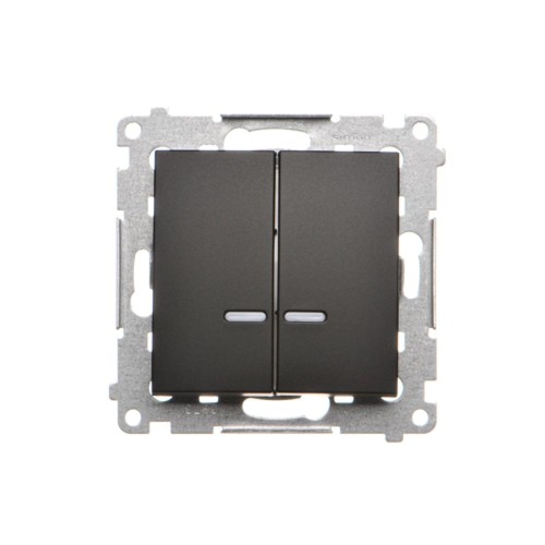 Łącznik świecznikowy z podświetleniem LED do wersji IP44 Simon 54 DW5BL.01/49 Kontakt-Simon czarny mat