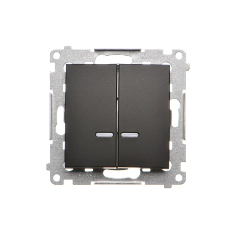 Łącznik świecznikowy z podświetleniem LED do wersji IP44 Simon 54 DW5BL.01/49 Kontakt-Simon czarny mat