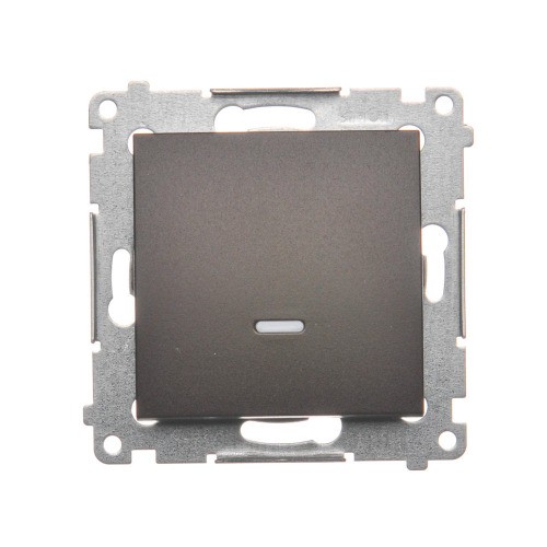 Łącznik jednobiegunowy z podświetleniem LED Simon 54 DW1AL.01/46 Kontakt-Simon brąz mat, metalizowany
