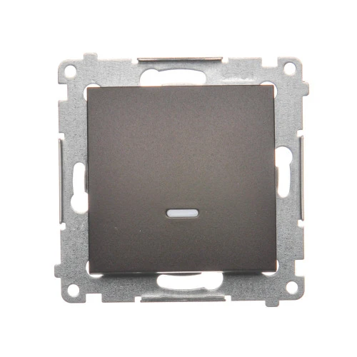 Łącznik jednobiegunowy z podświetleniem LED Simon 54 DW1AL.01/46 Kontakt-Simon brąz mat, metalizowany