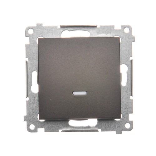 Łącznik jednobiegunowy z podświetleniem LED Simon 54 DW1AL.01/46 Kontakt-Simon brąz mat, metalizowany