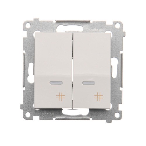 Łącznik krzyżowy podwójny z podświetleniem LED Simon 54 DW7/2L.01/11 Kontakt-Simon biały