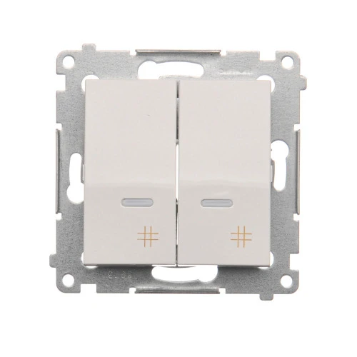 Łącznik krzyżowy podwójny z podświetleniem LED Simon 54 DW7/2L.01/11 Kontakt-Simon biały
