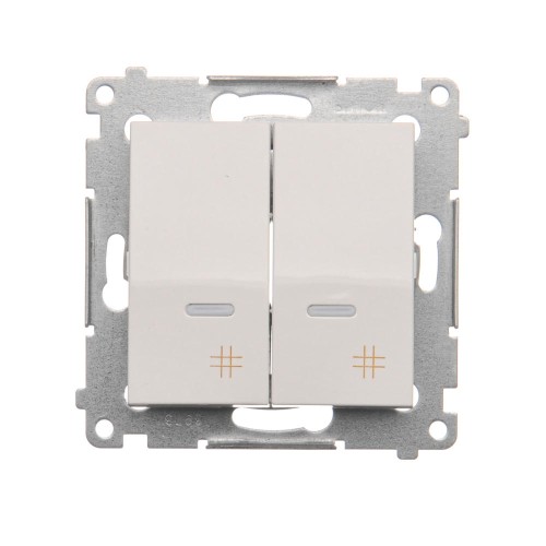 Łącznik krzyżowy podwójny z podświetleniem LED Simon 54 DW7/2L.01/11 Kontakt-Simon biały
