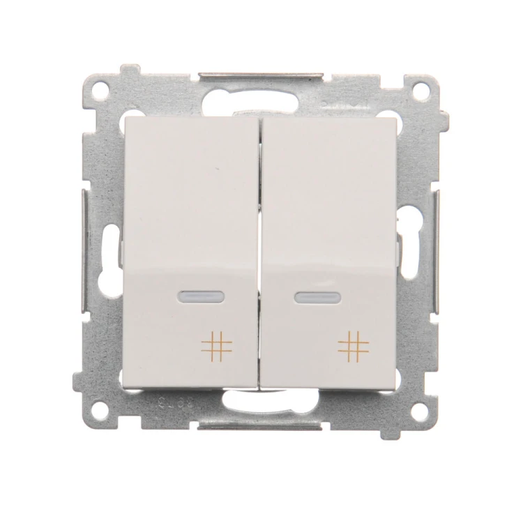 Łącznik krzyżowy podwójny z podświetleniem LED Simon 54 DW7/2L.01/11 Kontakt-Simon biały
