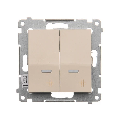 Łącznik krzyżowy podwójny z podświetleniem LED Simon 54 DW7/2L.01/41 Kontakt-Simon kremowy