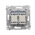 Łącznik krzyżowy podwójny z podświetleniem LED Simon 54 DW7/2L.01/43 Kontakt-Simon srebrny mat, metalizowany