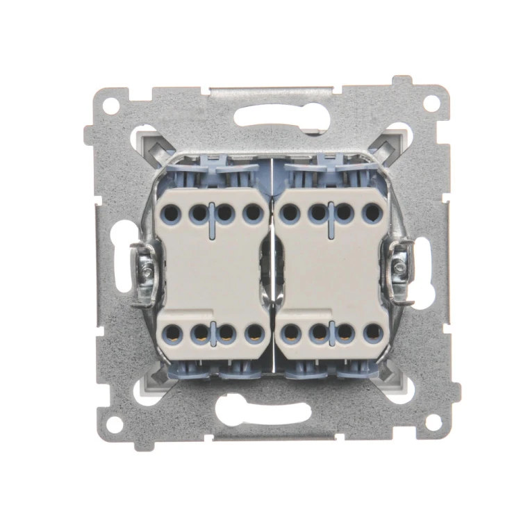 Łącznik krzyżowy podwójny z podświetleniem LED Simon 54 DW7/2L.01/43 Kontakt-Simon srebrny mat, metalizowany