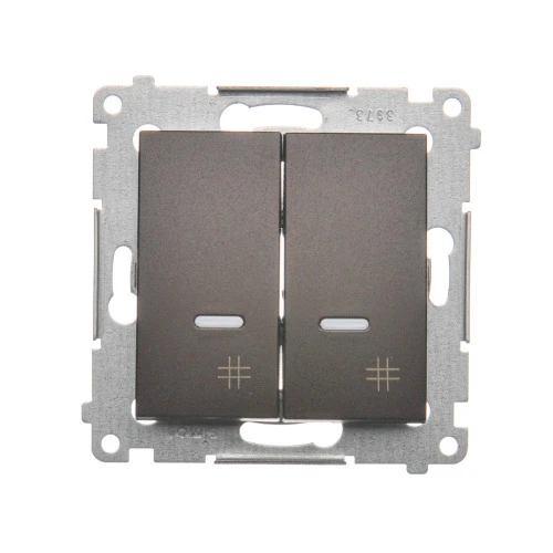 Łącznik krzyżowy podwójny z podświetleniem LED Simon 54 DW7/2L.01/46 Kontakt-Simon brąz mat, metalizowany