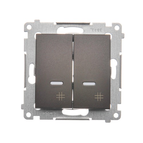 Łącznik krzyżowy podwójny z podświetleniem LED Simon 54 DW7/2L.01/46 Kontakt-Simon brąz mat, metalizowany