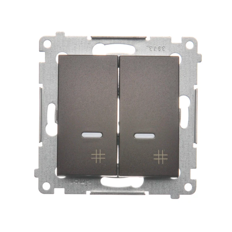 Łącznik krzyżowy podwójny z podświetleniem LED Simon 54 DW7/2L.01/46 Kontakt-Simon brąz mat, metalizowany
