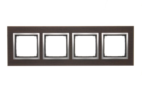 Ramka 4- krotna drewniana Simon 54 Nature DRN4/84 Kontakt-Simon srebrne wenge