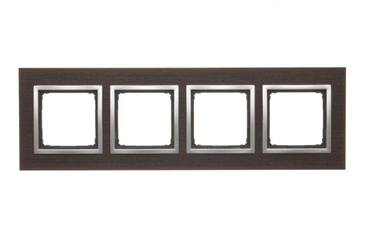 Ramka 4- krotna drewniana Simon 54 Nature DRN4/84 Kontakt-Simon srebrne wenge