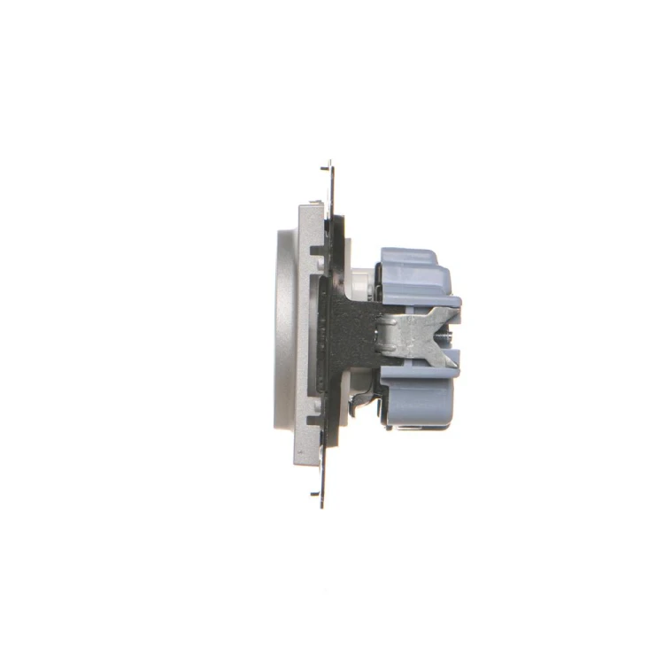 Gniazdo wtyczkowe pojedyncze z uziemieniem z przesłonami torów prądowych Simon 55 TGZ1CZ.01/143 Kontakt-Simon aluminium mat