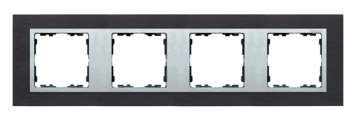 Ramka 4- krotna metalowa Simon 82 Nature 82947-38 Kontakt-Simon inox czarny / aluminium