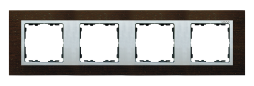 Ramka 4- krotna drewniana Simon 82 Nature 82947-65 Kontakt-Simon wenge / aluminium mat