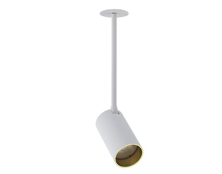 Lampa sufitowa podtynkowa zwis MONO SURFACE LONG S WHITE/GOLD 7676 NOWODVORSKI Lighting GU10 Spot oświetleniowa nowoczesna sufitowa metal biało-złota biała do regipsu Inspiracje Premium
