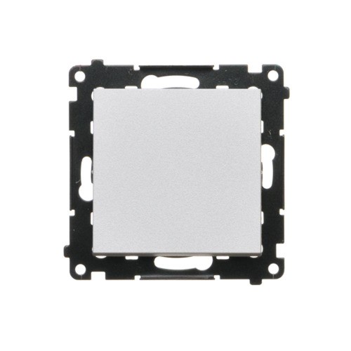 Przycisk pojedynczy zwierny bez piktogramu Simon 55 TP1.01/143 Kontakt-Simon aluminium mat