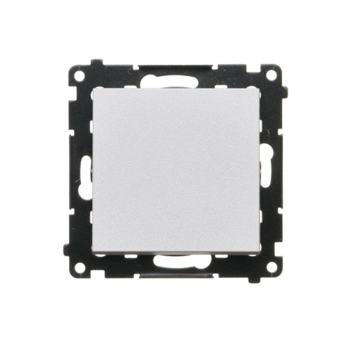 Przycisk pojedynczy zwierny bez piktogramu Simon 55 TP1.01/143 Kontakt-Simon aluminium mat