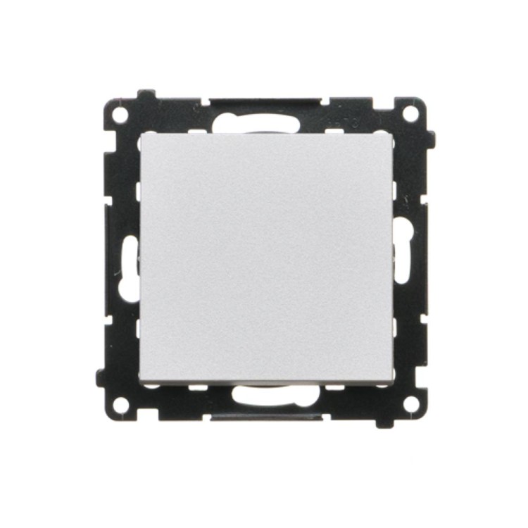 Przycisk pojedynczy zwierny bez piktogramu Simon 55 TP1.01/143 Kontakt-Simon aluminium mat