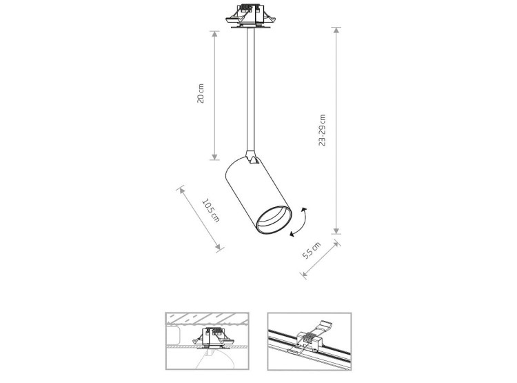 Lampa sufitowa podtynkowa zwis MONO SURFACE LONG S WHITE/GOLD 7676 NOWODVORSKI Lighting GU10 Spot oświetleniowa nowoczesna sufitowa metal biało-złota biała do regipsu Inspiracje Premium